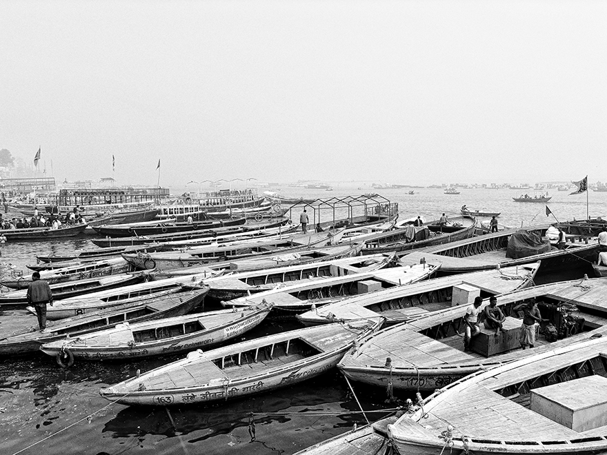 Boats at Dashwamedh Ghat, Benares