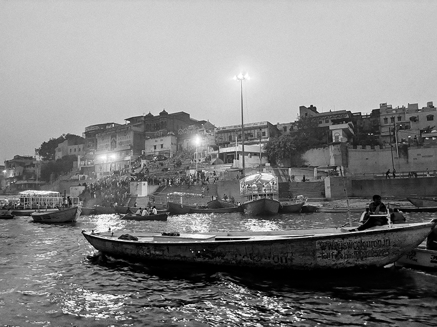 View from boat towards the Ghats